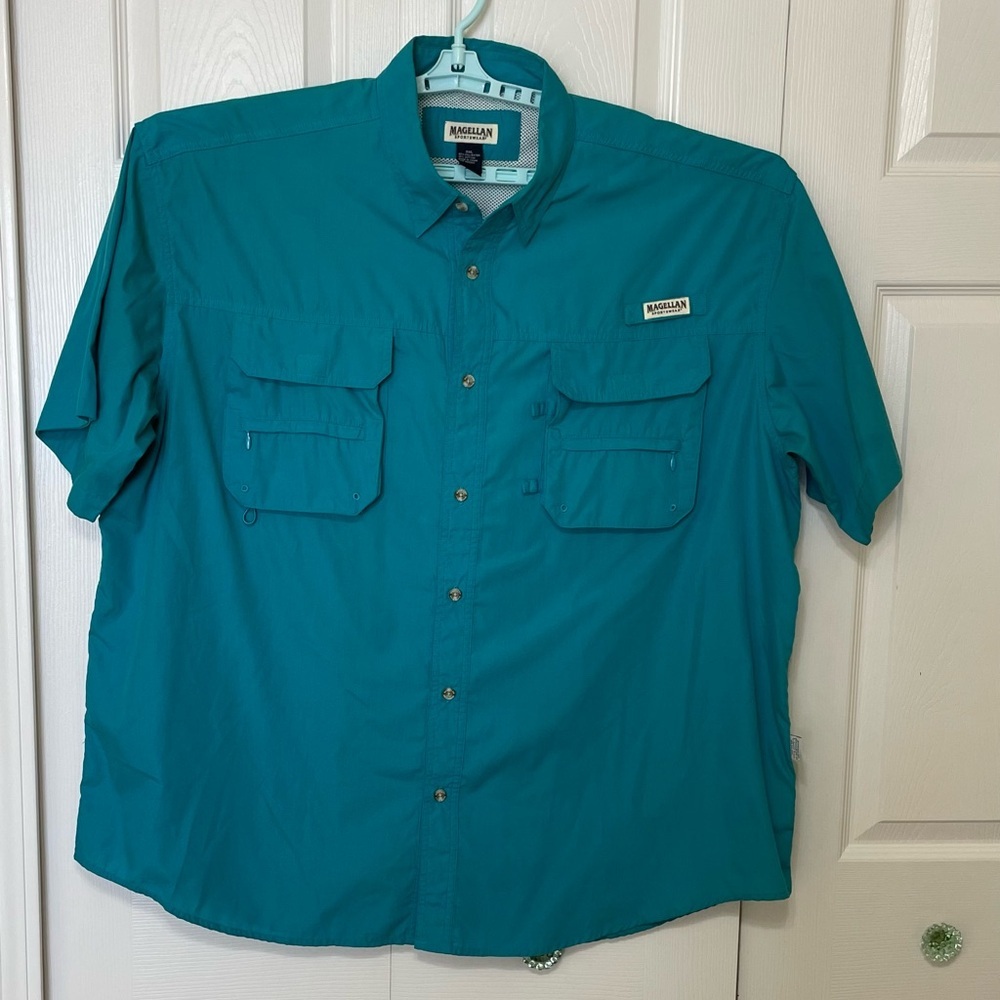 Magellan Fish Gear Blue Men's Shirt Size 3XL Relaxed Fit